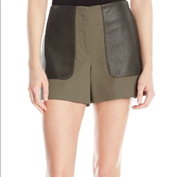 Garmentory Pants - Garmentory Vincetta Leather Pocket Shorts Perforated